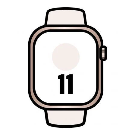Apple Watch Series 11 GPS 46 mm - Reloj Inteligente con Correa Deportiva Rosa Rubor (M/L) en Color Oro Rosa - MEV74QL/A Apple Watch Series 11 GPS 46 mm - Reloj Inteligente con Correa Deportiva Rosa Rubor (M/L) en Color Oro Rosa - MEV74QL/A
